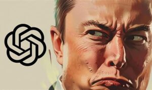 Elon Musk dan logo OpenAI​