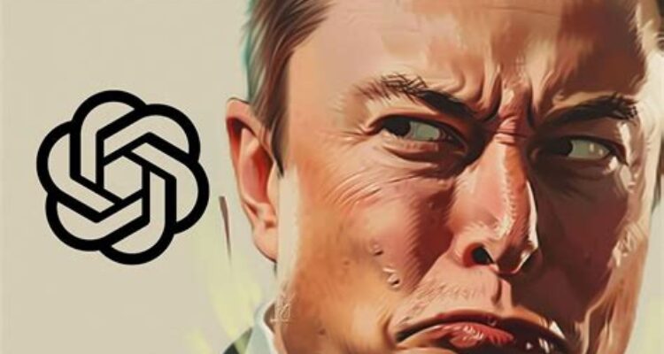 Elon Musk dan logo OpenAI​